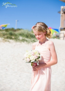 A cute little bridesmaid at Carrum Beach
