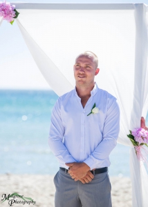 Groom Phill waiting for his bride