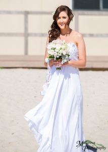 Beautiful bride Rachel at Carrum Beach