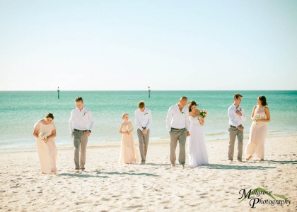 Bridal party on the beach at Carrum