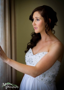 Bride Rachel waiting for her Melbourne wedding at Carrum Beach