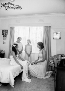 Bride Rachel and the girls getting ready