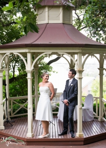 In the gazebo at an Ascot House Receptions wedding