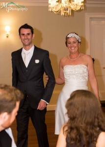 Bride and groom entrance to reception - at Ascot House