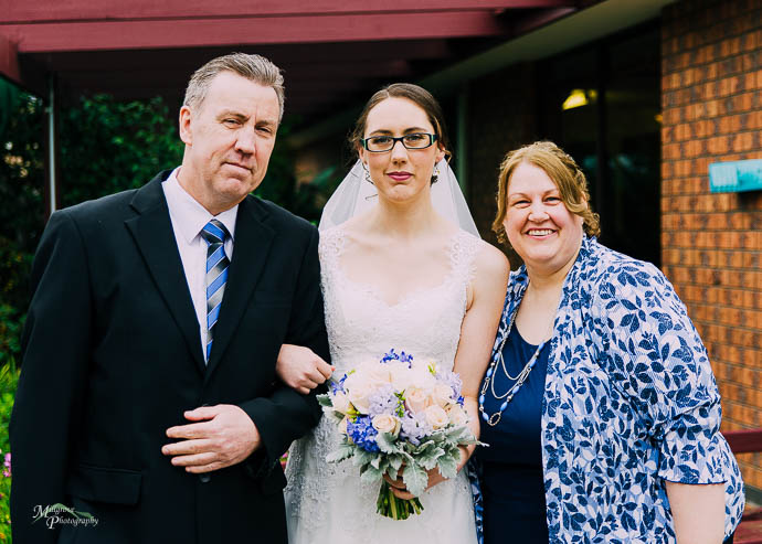 Bride with her parents