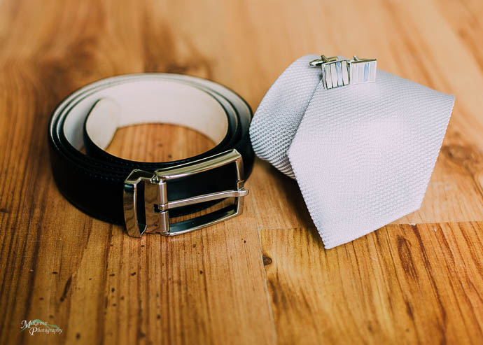 Groom belt, tie and cufflinks