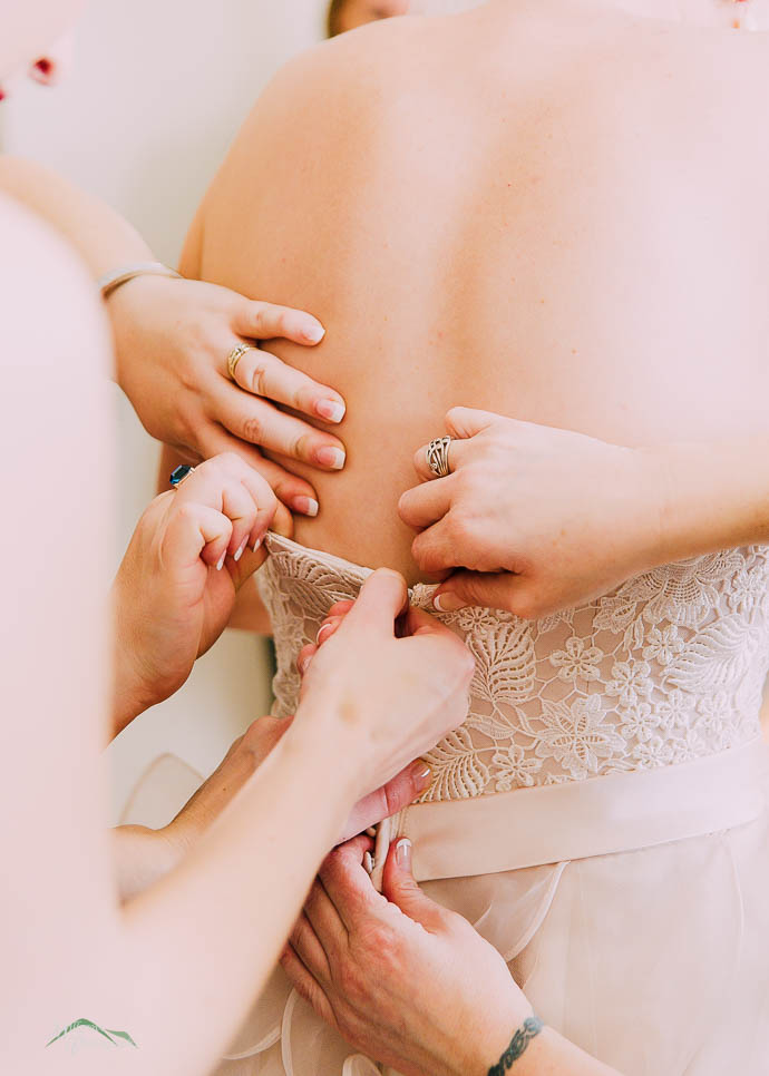 Getting ready in the bridal suite at The Prince
