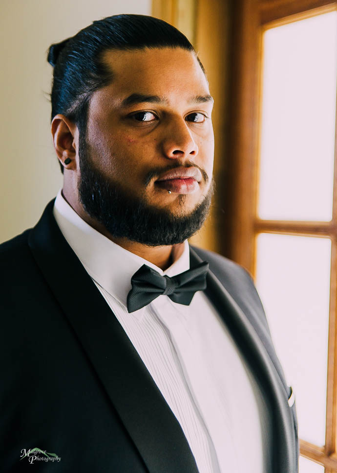 Soft-light portrait of groom