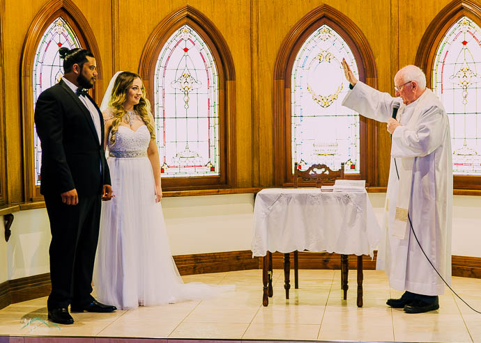Wedding reception in the chapel at Ballara Receptions