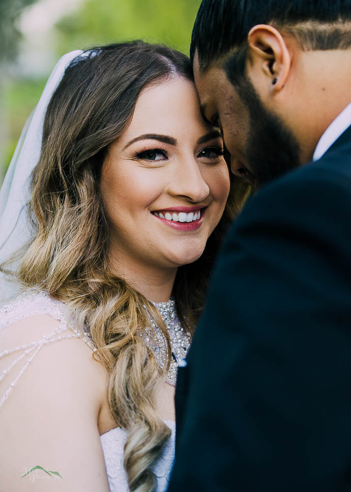 Bride and groom in the gardens at Ballara Receptions