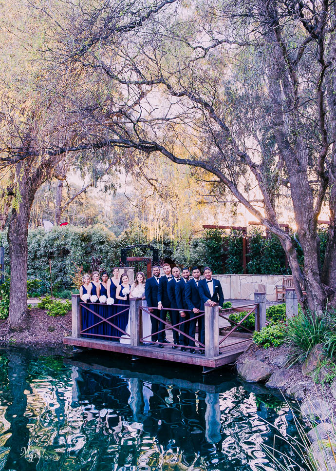 Bride and groom in the gardens at Ballara Receptions