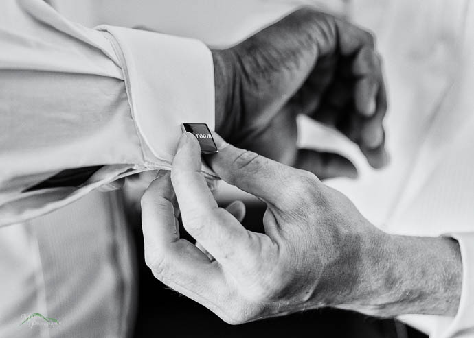 Close up of cufflinks