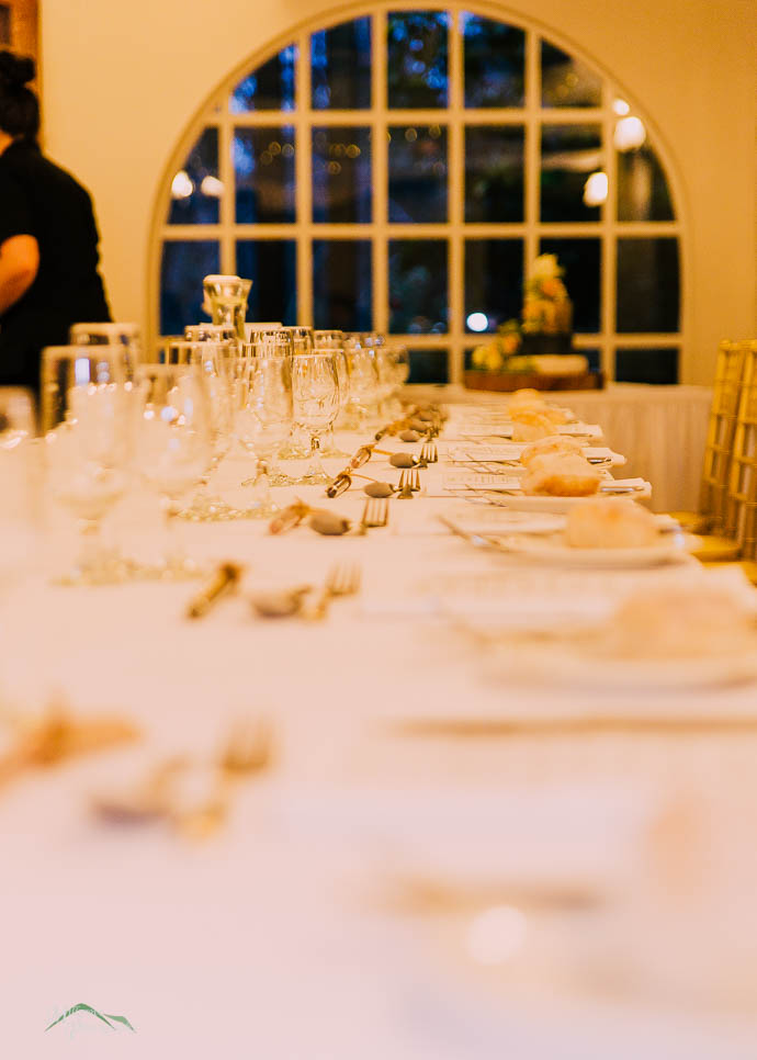 Table settings at Chateau Wyuna Mount Evelyn