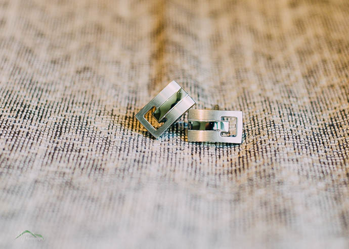 Cufflinks on a patterened surface