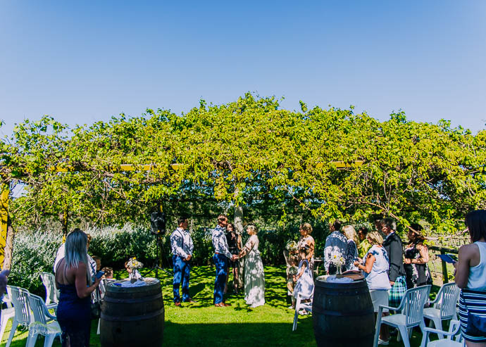 Wedding ceremony at Two Brookes Bistro, Lillydale Estate