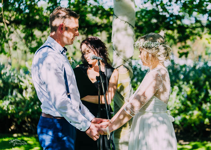 Wedding ceremony at Two Brookes Bistro, Lillydale Estate