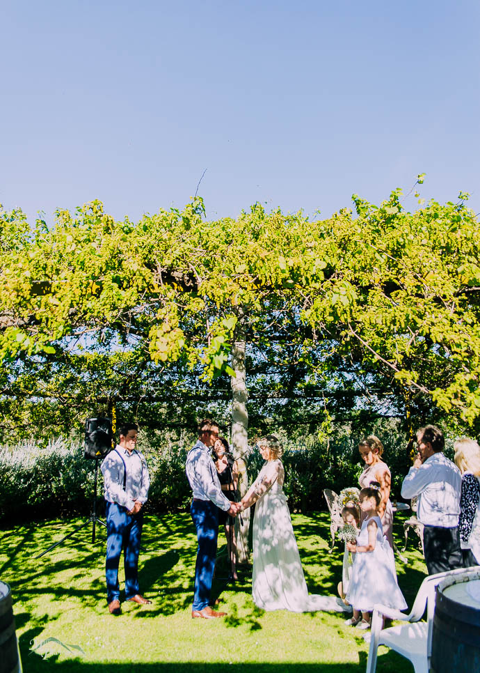 Wedding ceremony at Two Brookes Bistro, Lillydale Estate