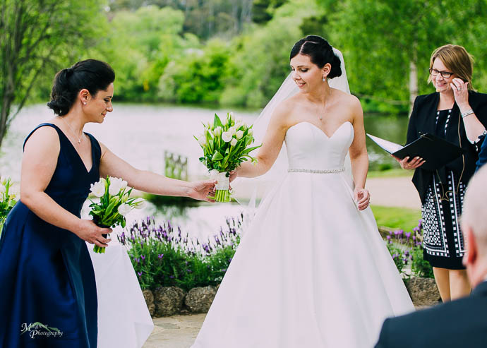 Wedding ceremony at Lake House, Daylesford