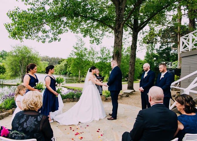 Wedding ceremony at Lake House, Daylesford