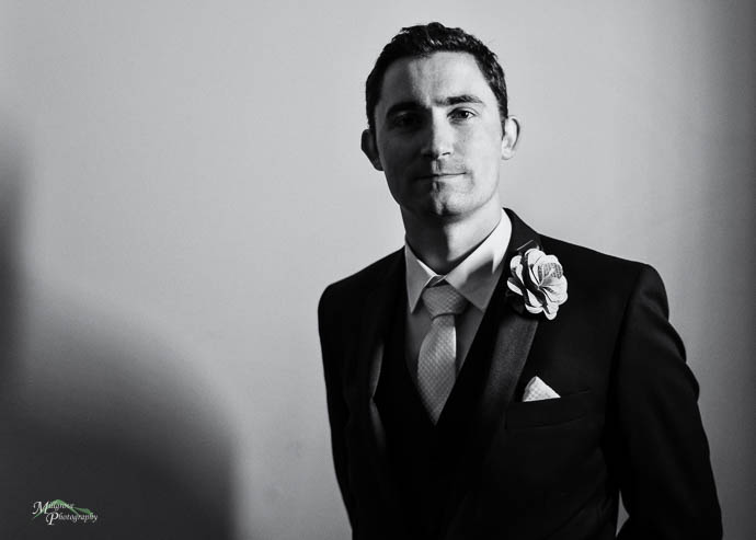 Portrait of Groom in black and white