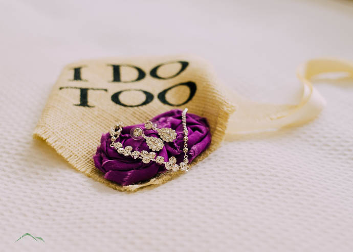 Bride’s Jewellery on purple flowers
