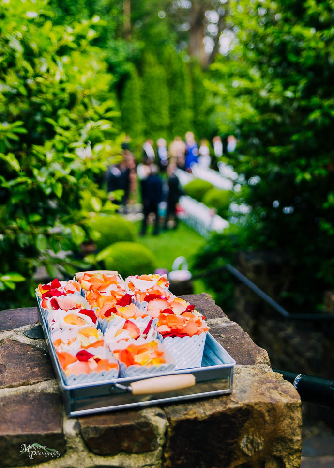 Flowers in little boxes before a wedding at Marybrooke Manor, Sherbrooke