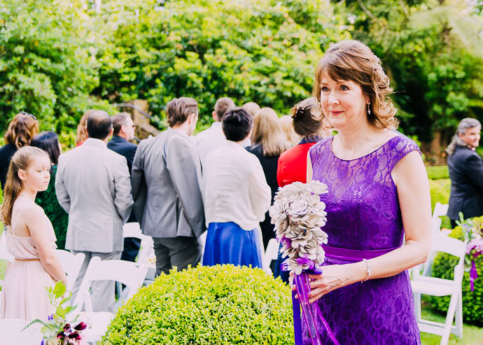 Bridesmaid and mother of bride walking down the aisle at Marybrooke Manor, Sherbrooke