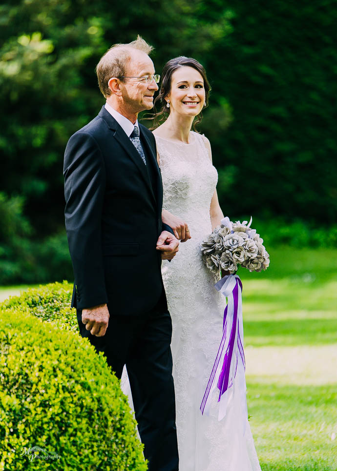 Father and Bride walking down the aisle at Marybrooke Manor, Sherbrooke