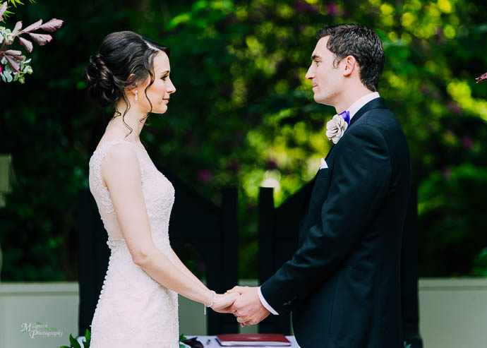 Bride and Groom looking at each other at a Marybrooke Manor wedding