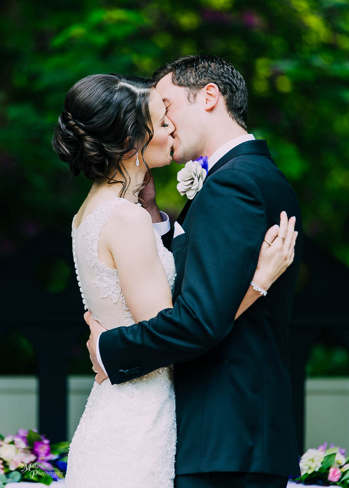 Bride and Groom kissing