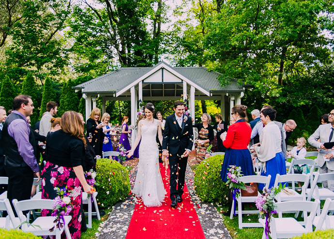 Bride and Groom walking down the aisle at Marybrooke Manor, Sherbrooke