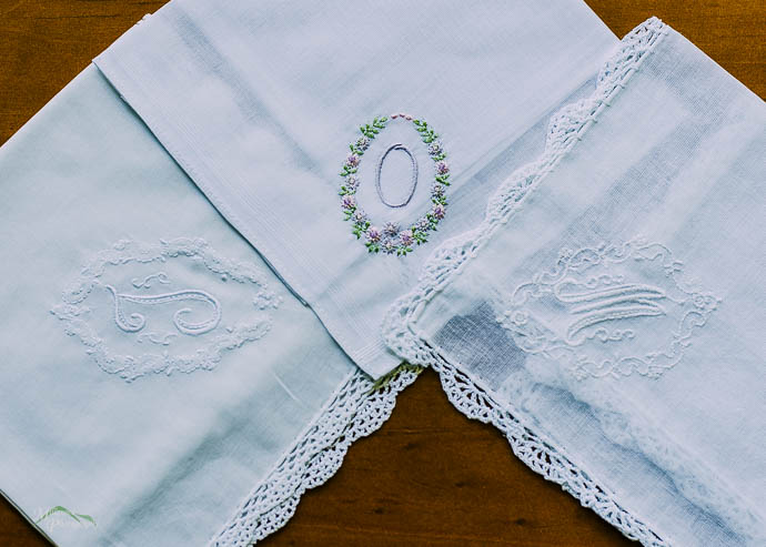 Bridesmaids hankies that were gifts from the Bride