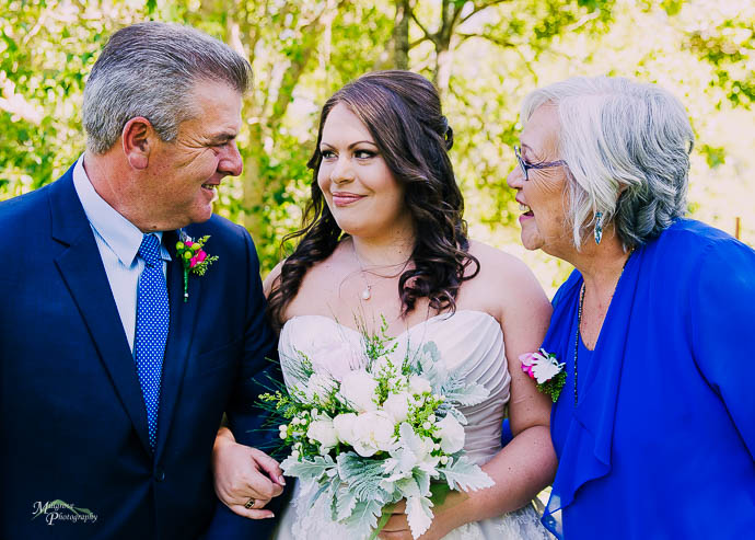 Bride and her parents