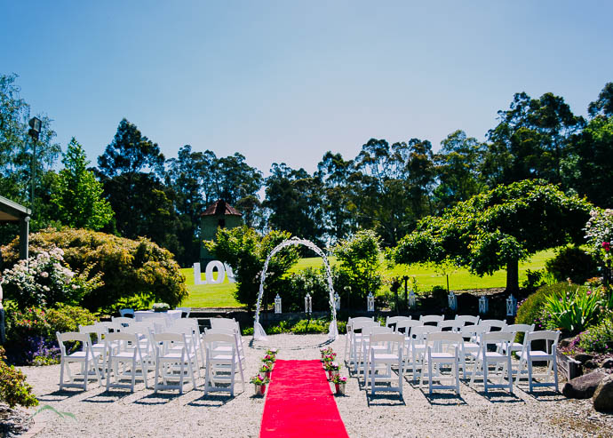 Seats set ready for wedding at Warburton Golf Club