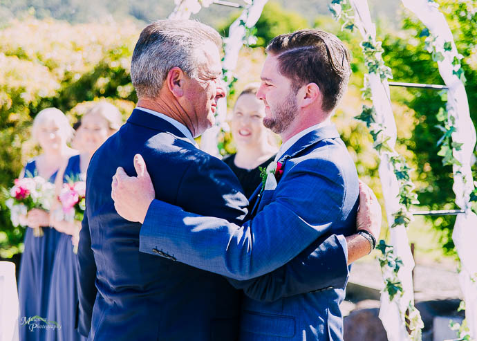Groom shaking hands with Bride’s father at Warburton Golf Club