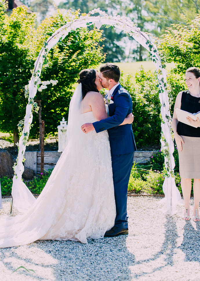Bride and Groom kissing
