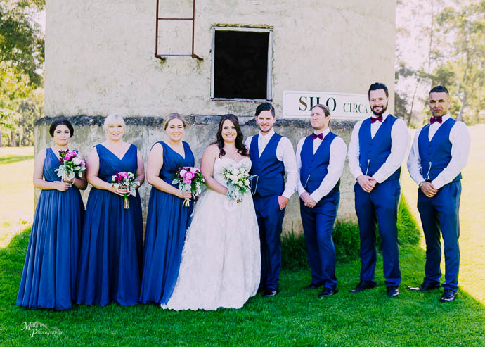 Bride and Groom in front of the silo at Warburton Golf Club