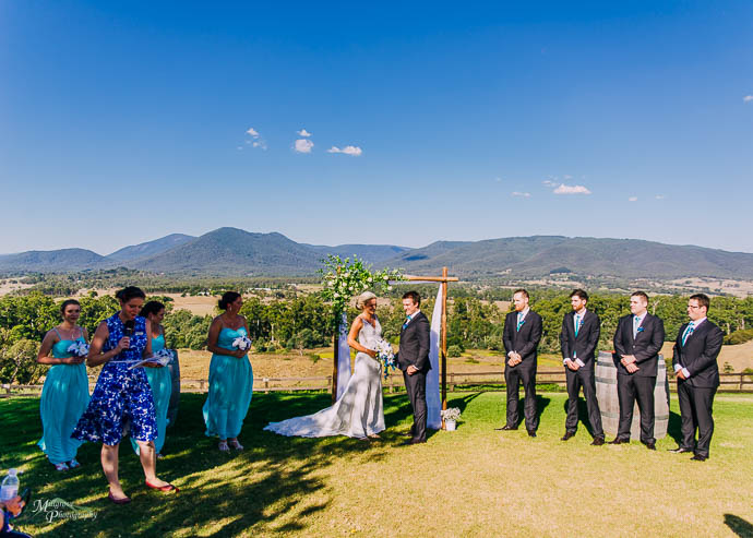 A couple getting married at a Riverstone Estate Wedding