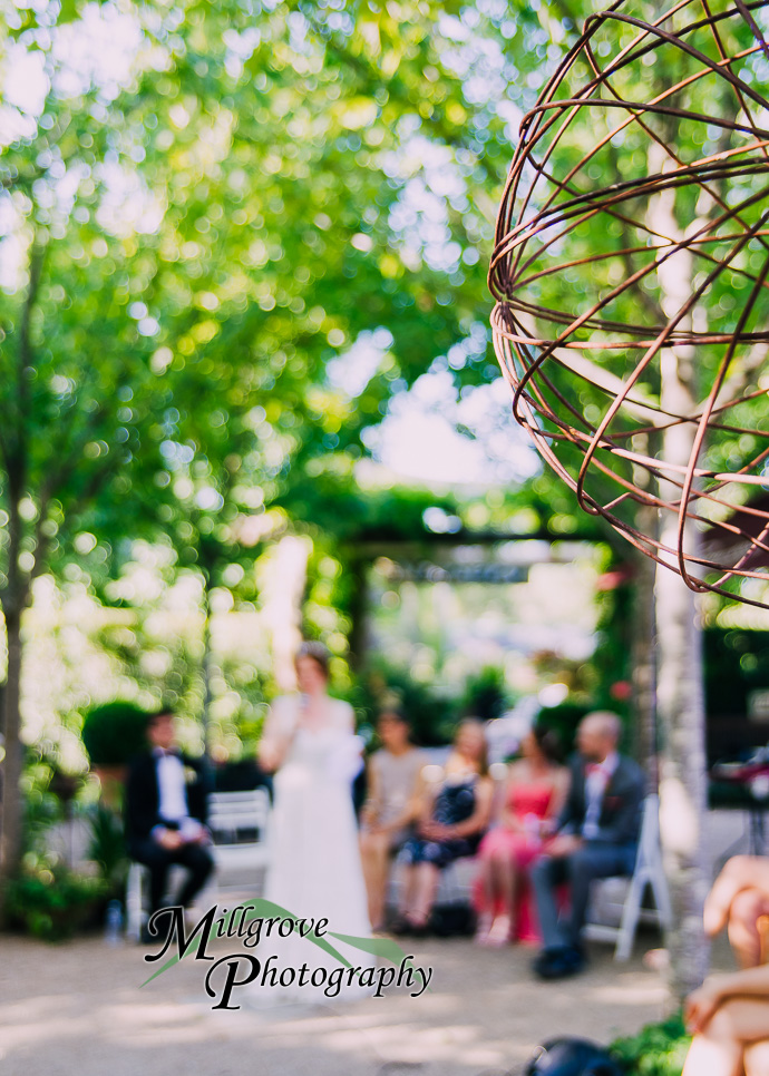 Guests giving speeches at a wedding