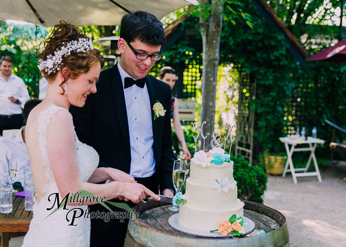 Guests giving speeches at a wedding