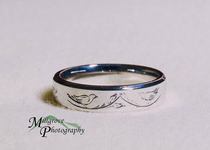 An engraved wedding ring