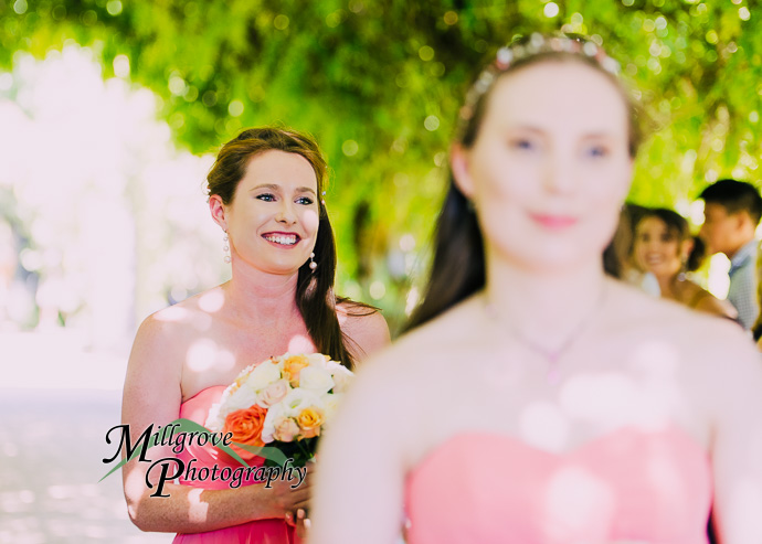 A wedding ceremony at Alowyn Gardens