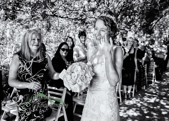 A wedding ceremony at Alowyn Gardens