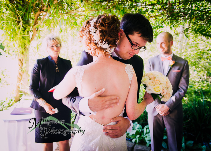 A wedding ceremony at Alowyn Gardens