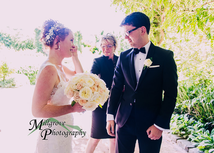 A wedding ceremony at Alowyn Gardens