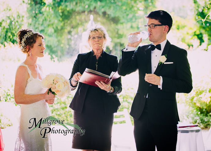 A wedding ceremony at Alowyn Gardens