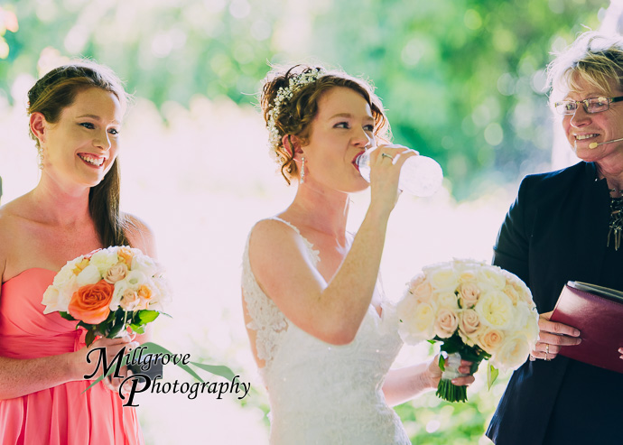 A wedding ceremony at Alowyn Gardens