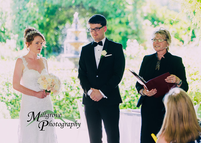 A wedding ceremony at Alowyn Gardens