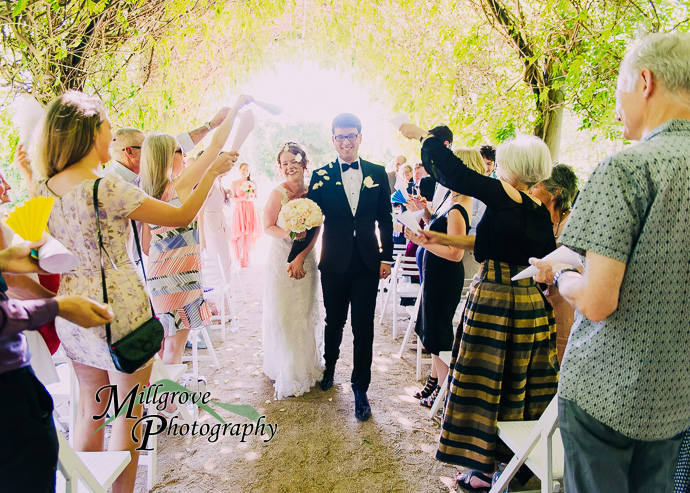 A wedding ceremony at Alowyn Gardens