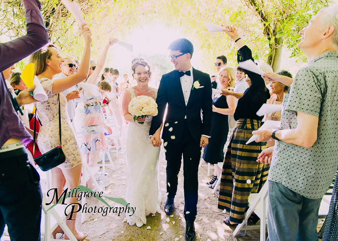 A wedding ceremony at Alowyn Gardens